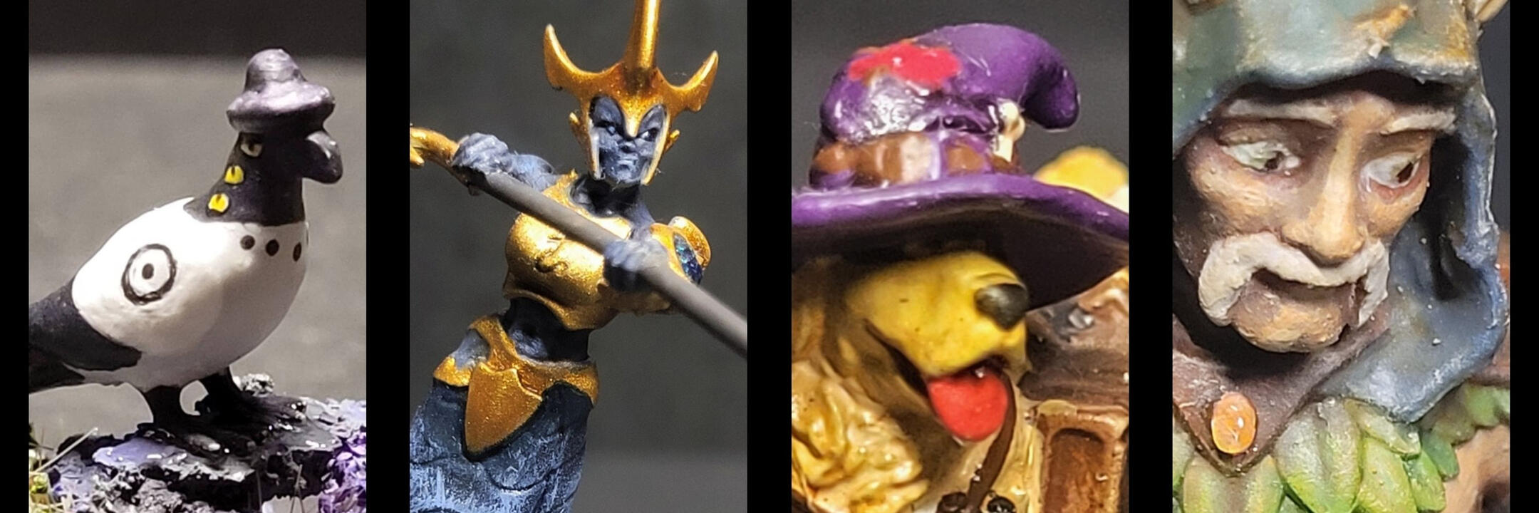 4 images as a banner collage, all models I have painted in 2025